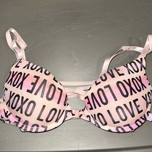 XOXO pink‎ bra size 34B underwire push up like new ombré front closure love